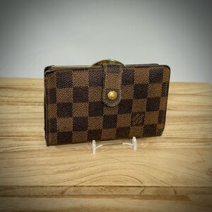 Louis Vuitton 2000‎ Damier Ebene Pattern French Snap Purse Kisslock Wallet